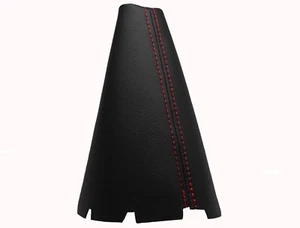 MAZDA PREMACY (1999-2005) Soufflet Levier De Vitesse 100% Cuir - Couture Rouge - Foto 1 di 1