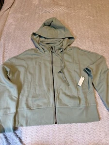 Core 10 Damen superweiches Hoodie Sweatshirt mit Fleece kurz geschnittener Länge mit Reißverschluss - Bild 1 von 2