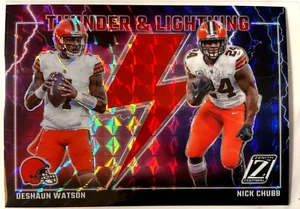 2023 Zenith Thunder & Lightning Red Prism Nick Chubb Deshaun Watson Browns #6 - Bild 1 von 2