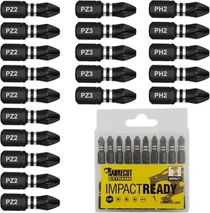 20 25mm PZ2 PZ3 PH2 Impact Screwdriver Bit Set - 20 Pack - Picture 1 of 1