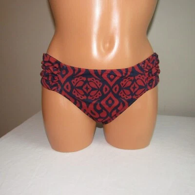 Tommy Bahama Ikat Diamonds Rev Side Shirred Hipster Swim Bottom Mare Navy M NWT - Image 1 of 4