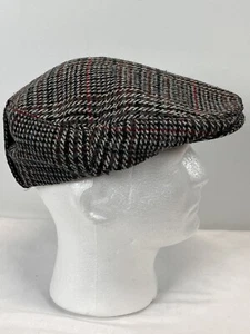 Vintage Totes Newsboy Cabbie Flat Cap Hat Brown Wool Blend Plaid O/S - Picture 1 of 6