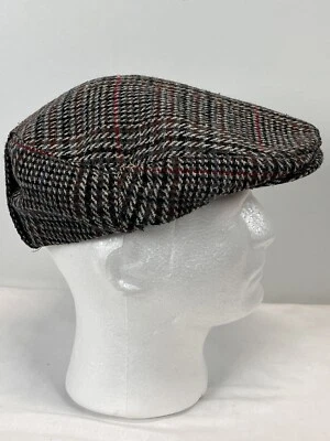 De colección Totes Newsboy Cabbie Gorra Plana Sombrero Marrón Mezcla de Lana Cuadros O/S Foto 1 de 4