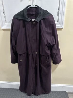 Vintage Trench Coat VALERIE STEVENS PETITE SUIT SZE 10P Purple/wine.  Extra Rare - Image 1 of 4