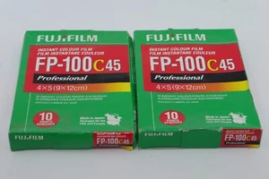 FujiFilm FP-100c 45. 2 Boxes of 10 shts. 4x 5" Instant Color Film. Exp. 02/2010. - Picture 1 of 11