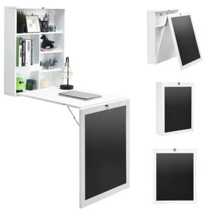 Wall Mounted Computer Table Fold Out Convertible Desk w/Chalkboard Floating Desk - Picture 1 of 11