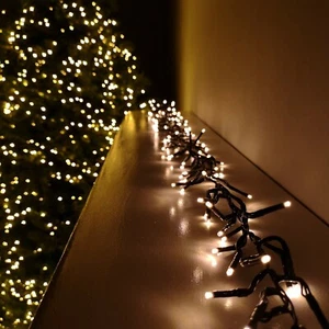 200 LED Gold fairy lights Christmas Xmas OUTDOOR INDOOR TIMER free batteries - Picture 1 of 8