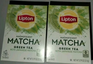 2 X Lipton Magnificent Matcha Green Tea 15 Bags Beverage Best By 03/2025 - Picture 1 of 6