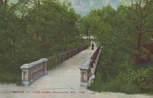Bridge at Lake Park - Milwaukee, Wisconsin - unposted litho - Picture 1 of 3