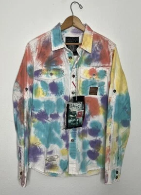 Camisa Heritage by America Denim Distillery 1776 Tye Dye Abotonada Talla Mediana Nueva con Etiquetas Foto 1 de 4