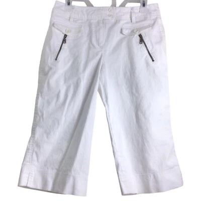 Larry Levine SPT Stretch White Capri Pants Size 8 - Image 1 of 4