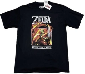 The Legend of Zelda Link Nintendo Peace to Hyrule Black T-Shirt Unisex Cotton - Picture 1 of 2