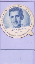 Stewart Granger, Dixie Cup Lid 1952 - Cowboy, Movie, & TV Stars, Set No F5-18