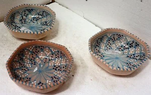 Leere Tasche Kunsthandwerk Keramisch Tunesien Glasiert Und Designte Basis Türkis - Bild 1 von 7
