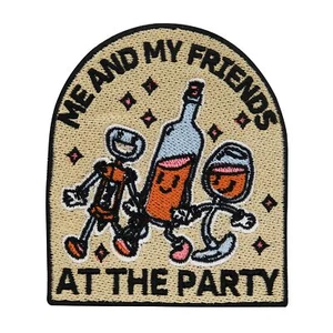 Party Patch zum Aufbügeln | Wein Patches, Alkohol Aufnäher, Freunde Bügelbilder - Bild 1 von 5
