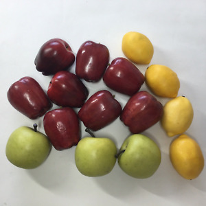 15 pièces faux fruits artificiels réalistes 8 pommes rouges 3 pommes vertes et 4 citrons