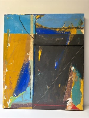ABSTRACT PAINTING PROFESSOR LUBENSKY POP MODERNIST CHICAGO KANSAS LISTED 30" - Image 1 of 4