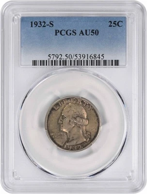 1932-S Washington Silver Quarter AU50 PCGS - Image 1 of 2