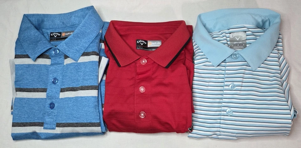 Lote de x3 polos de golf Callaway Opti-Dri Performance - para hombre talla L 251 de EE. UU. Foto 1 de 4