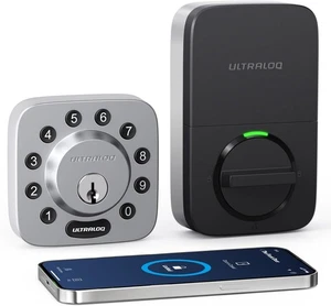 ULTRALOQ U-Bolt Smart Lock, 5 in 1 Keyless Entry Door Lock with Bluetooth nickel - Picture 1 of 8