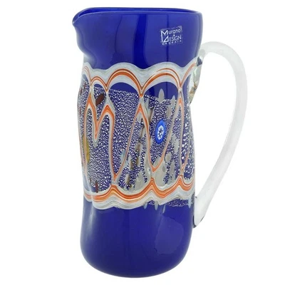GlassOfVenice Murano Glass Modern Art Carafe - Blue - Image 1 of 4