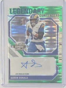 2024 Contenders Optic Aaron Donald Legendary Auto Green Pulsar 7/30 Rams EW5 - Picture 1 of 2