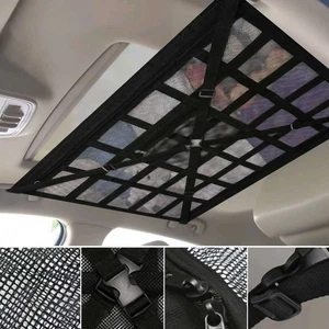 78*53cm Black Car Interior Roof Storage Bag Cargo Net Organizer Mesh Accessories - Picture 1 of 11