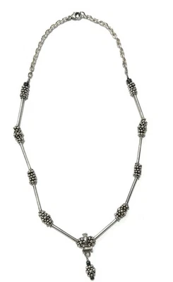 Colar Vintage 16" Design de Esfera de Prata Esterlina 28,7 gramas - Imagem 1 de 4