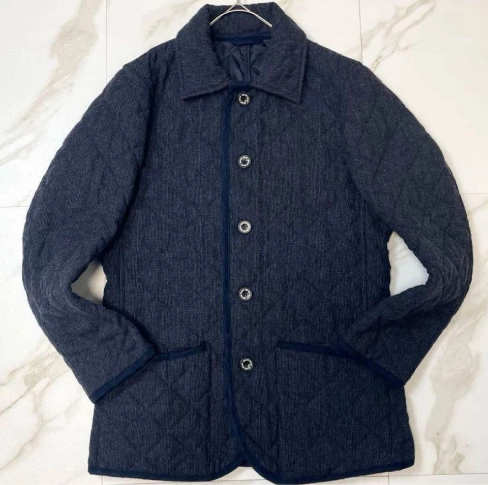 Good condition Beams Heart Quilted Jacket Wool Navy (Lavenham) - Image 1 of 4