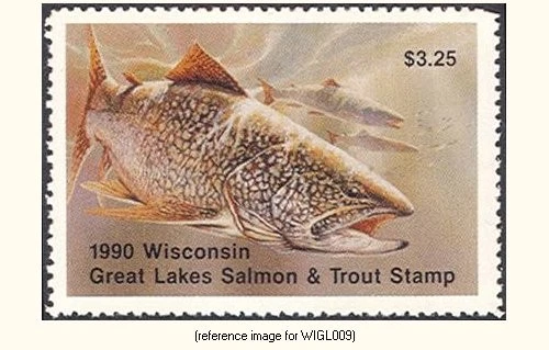HALFPRICEFISH Wisconsin Great Lakes Salmon 1990 $3.25 - Image 1 of 1
