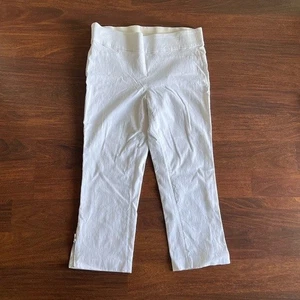 Rafaella bequeme weiße Hose Größe 12 Pull-On Stretch Knöchel Reißverschluss Hose - Bild 1 von 4