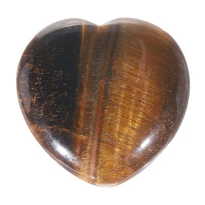 1.2 Inch Natural Heart Shaped Crystal Stone, Yellow Brown - Picture 1 of 6