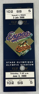MLB 2000 06/03 Baltimore O's at Montreal Expos Boleto COMPLETO-Vladimir Guerrero HR Foto 1 de 2