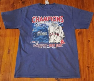 Vintage New England Patriots Tee XL Boston Red Sox Champions 2005 Tom Brady - Picture 1 of 6