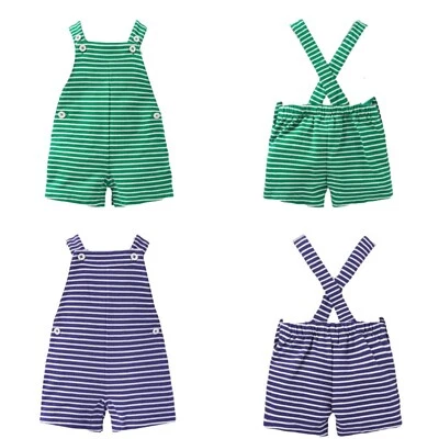 Brand New ex Mini Boden Baby Jersey Stripe Soft Cotton Dungaree RRP£26 0-4 Years