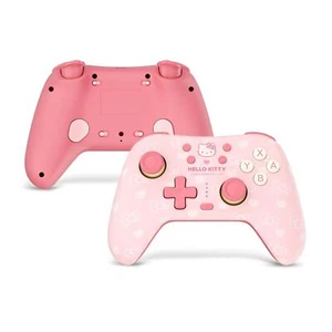 Wireless Controller for Switch/PC/Linux/Android/IOS Kitty Pink with Thumb Grips - Picture 1 of 8