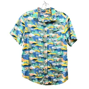 Cat & Jack Boys XL (16) Hawaiian Shirt Multicolor Blue Green Palm Tropical - Picture 1 of 8