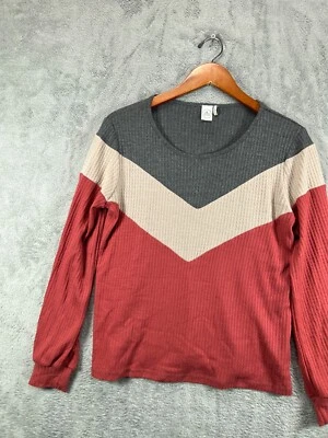 Prendas para el torso Anthropologie PAPER CRANE para mujer pequeñas rosa gris tejido gofre manga larga Foto 1 de 4