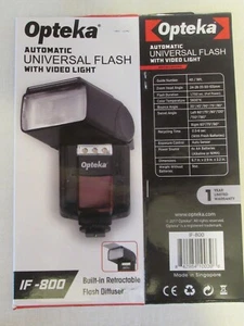 OPTEKA AUTOMATIC UNIVERSAL FLASH WITH VIDEO LIGHT IF-800 NEW - Picture 1 of 11