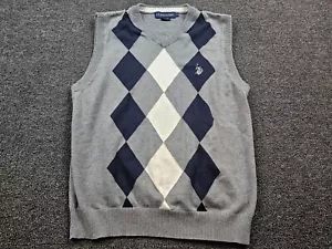 U.S. Polo Assn Mens Knit Cotton Blend Size L Pullover Vest Gray - Picture 1 of 6
