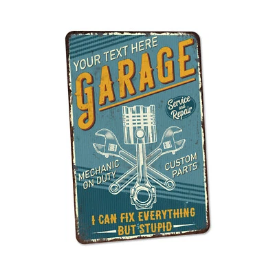 Custom Garage Sign Man Cave Gift for Men Dad Father Metal Sign Auto 108120129003 - Image 1 of 4