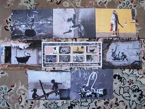 Estampilla de arte callejero de Banksy +7 postales de Ucrania. - Imagen 1 de 1