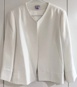 BLOOMS xSylvia Dove Vintage 80s 90s White Power Suit; Jacket Old 16 Skirt Old 14 - Picture 1 of 9