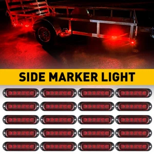 20x Red 6LED Marker Side Lights For RV Trailer Truck Clearance Light Waterproof - Picture 1 of 12