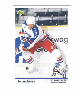 David Jensen USA LW #379 Upper Deck Ice Hockey World 1992Pool A Snr #Hockey Card - Image 1 of 2