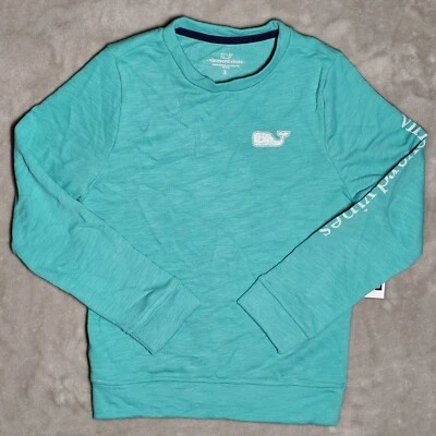 Sudadera Vineyard Vines Slub Cuello Redondo Aquinnah Aqua Pequeña Logo de Ballena Nueva con Etiquetas Foto 1 de 4