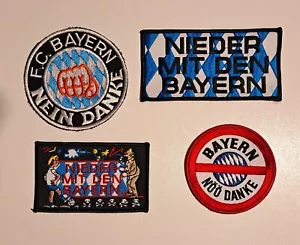 4 Stück Anti FC Bayern München Nein Danke Aufnäher Patch Fußball Fanartikel - Bild 1 von 1