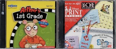 Arthur's 1st Grade & Disney's 101 Dalmatians Print Studio Pc New XP Learn Create - Image 1 of 2