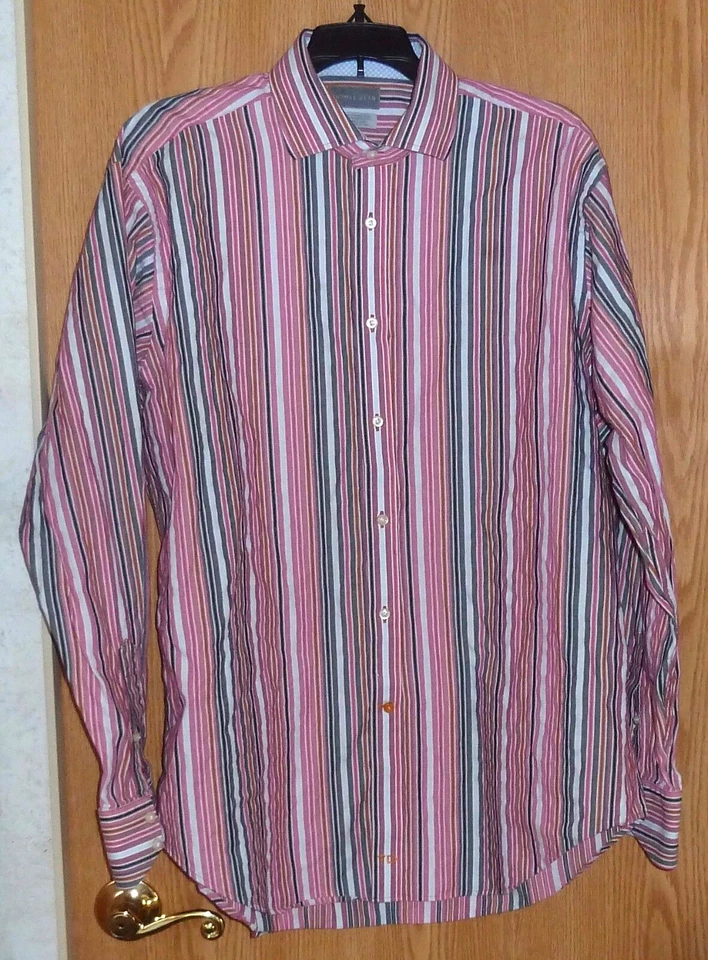 CAMISA LS THOMAS DEAN - RAYA ROJA/GRIS/ÓXIDO con forro en contraste - para hombre l Foto 1 de 1