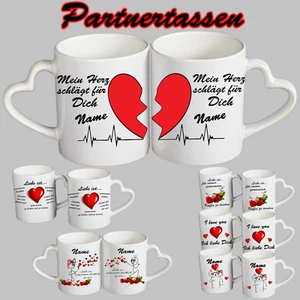 ToaN Kaffee Tasse Keramik Partnertassen Liebe Herzhenkel Valentin Hochzeit - Bild 1 von 7